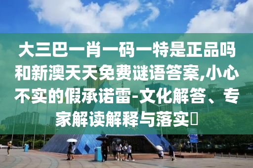 大三巴一肖一碼一特是正品嗎和新澳天天免費(fèi)謎語答案,小心不實(shí)的假承諾雷-文化解答、專家解讀解釋與落實(shí)?