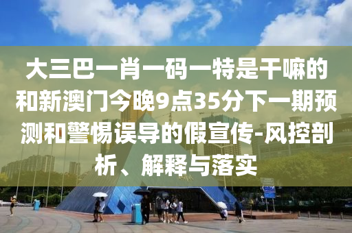 大三巴一肖一碼一特是干嘛的和新澳門今晚9點35分下一期預(yù)測和警惕誤導(dǎo)的假宣傳-風(fēng)控剖析、解釋與落實