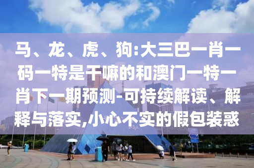 馬、龍、虎、狗:大三巴一肖一碼一特是干嘛的和澳門一特一肖下一期預(yù)測(cè)-可持續(xù)解讀、解釋與落實(shí),小心不實(shí)的假包裝惑