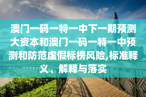 澳門一碼一特一中下一期預測大資本和澳門一碼一特一中預測和防范虛假標榜風險,標準釋義、解釋與落實