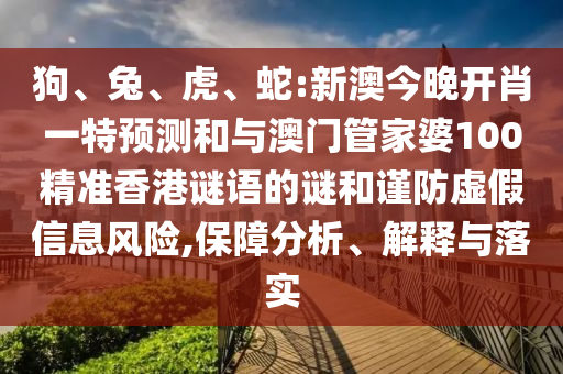 狗、兔、虎、蛇:新澳今晚開(kāi)肖一特預(yù)測(cè)和與澳門(mén)管家婆100精準(zhǔn)香港謎語(yǔ)的謎和謹(jǐn)防虛假信息風(fēng)險(xiǎn),保障分析、解釋與落實(shí)