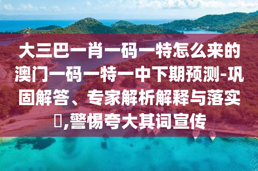 大三巴一肖一碼一特怎么來的澳門一碼一特一中下期預(yù)測-鞏固解答、專家解析解釋與落實(shí)?,警惕夸大其詞宣傳