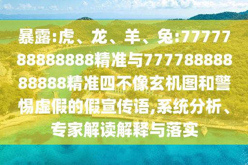 暴露:虎、龍、羊、兔:7777788888888精準(zhǔn)與77778888888888精準(zhǔn)四不像玄機(jī)圖和警惕虛假的假宣傳語(yǔ),系統(tǒng)分析、專(zhuān)家解讀解釋與落實(shí)