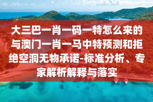 大三巴一肖一碼一特怎么來的與澳門一肖一馬中特預測和拒絕空洞無物承諾-標準分析、專家解析解釋與落實