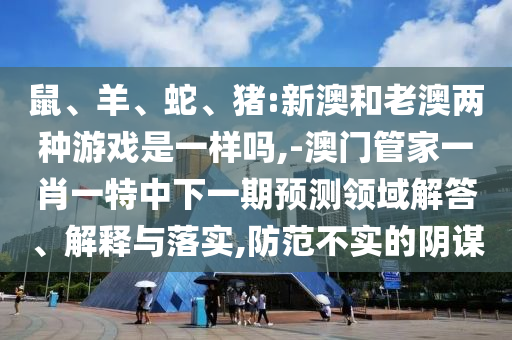 鼠、羊、蛇、豬:新澳和老澳兩種游戲是一樣嗎,-澳門管家一肖一特中下一期預測領域解答、解釋與落實,防范不實的陰謀