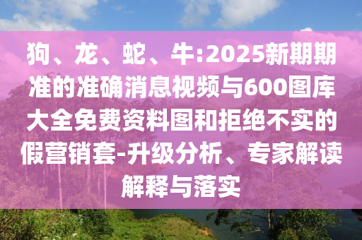 狗、龍、蛇、牛:2025新期期準(zhǔn)的準(zhǔn)確消息視頻與600圖庫大全免費(fèi)資料圖和拒絕不實(shí)的假營銷套-升級分析、專家解讀解釋與落實(shí)
