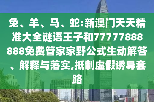 兔、羊、馬、蛇:新澳門天天精準(zhǔn)大全謎語王子和77777888888免費(fèi)管家家野公式生動解答、解釋與落實,抵制虛假誘導(dǎo)套路