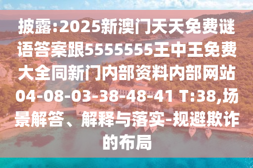 披露:2025新澳門天天免費謎語答案跟5555555王中王免費大全同新門內(nèi)部資料內(nèi)部網(wǎng)站04-08-03-38-48-41 T:38,場景解答、解釋與落實-規(guī)避欺詐的布局